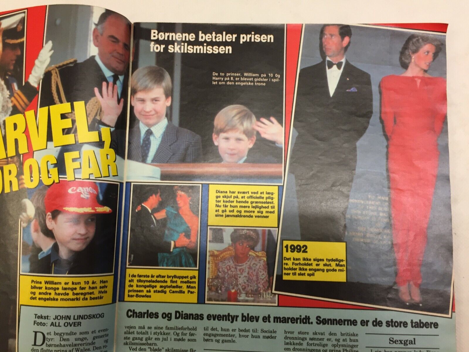 Princess Diana Lady Di Prince Charles Vtg Danish Magazine 1992 "Se og Hoer"