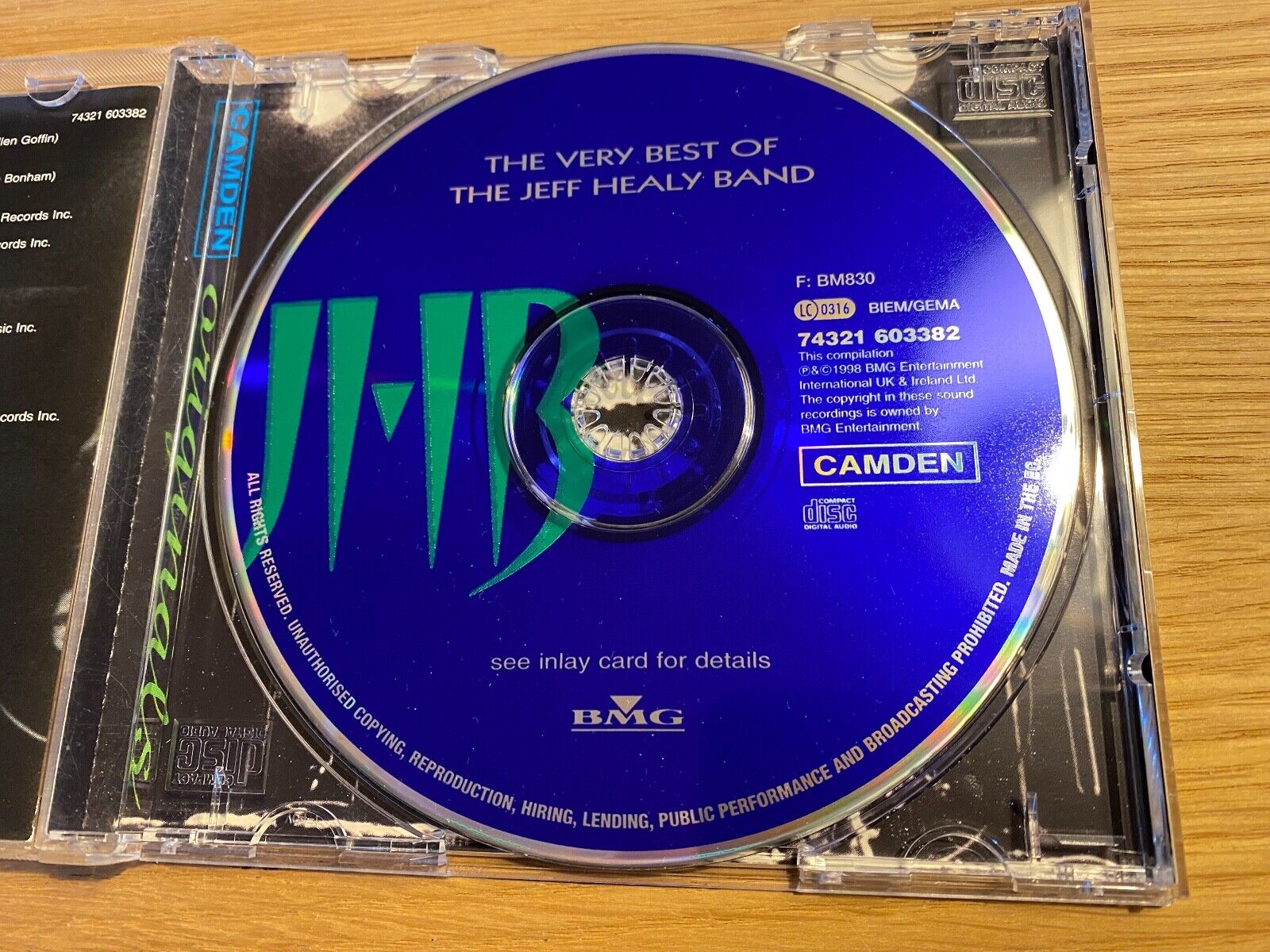 THE JEFF HEALEY BAND "THE VERY BEST OF" CAMDEN  BMG 16 TRACK 1998 EU CD ALBUM