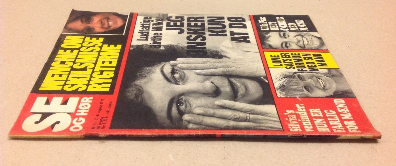 Wenche Myhre Divorce Rumors Front Cover Vtg Danish Magazine 1979 "Se og Hoer"