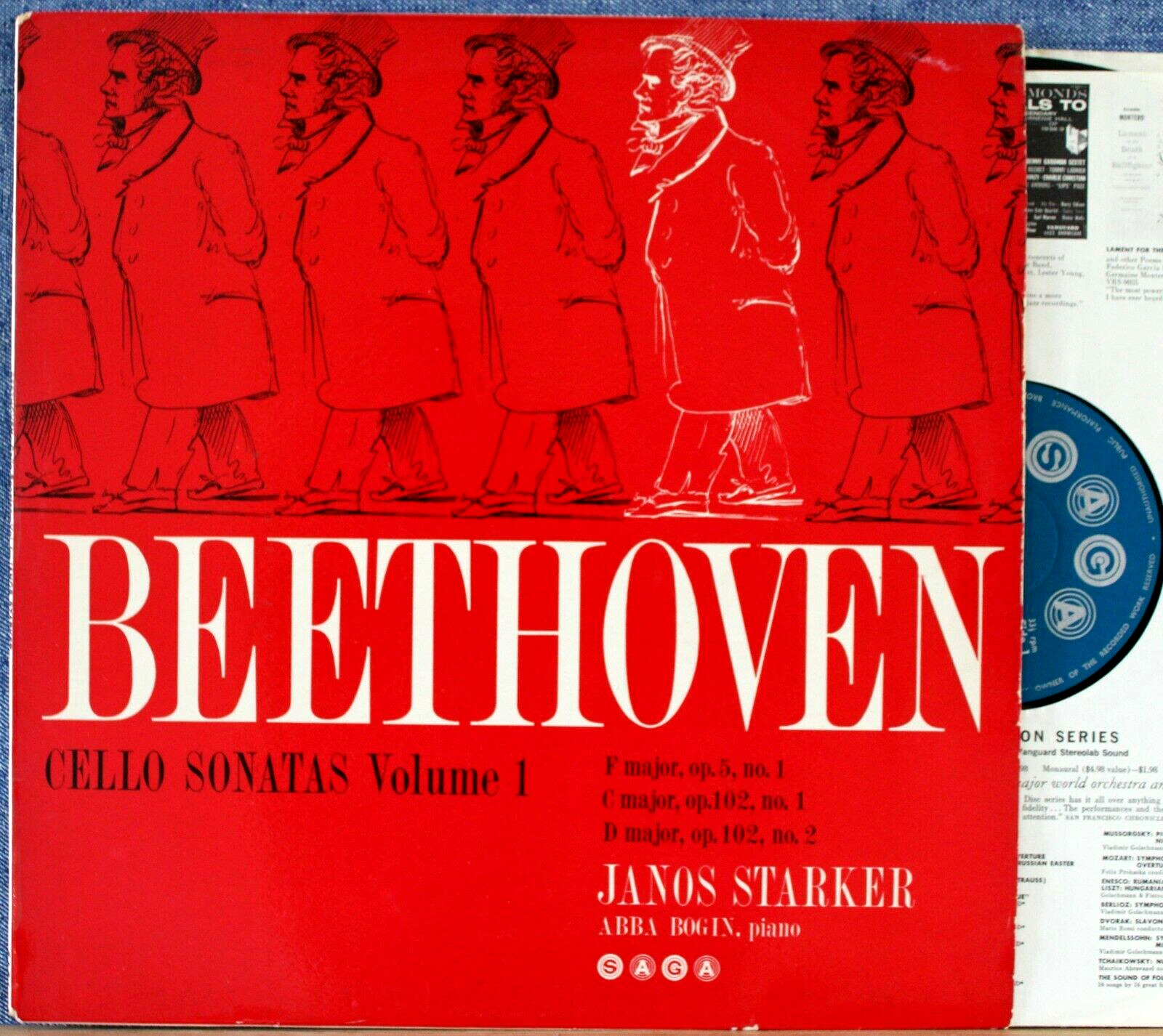 Starker; Bogin Beethoven (Cello sonatas 1 4 5) Saga XID 5176 NM(-)