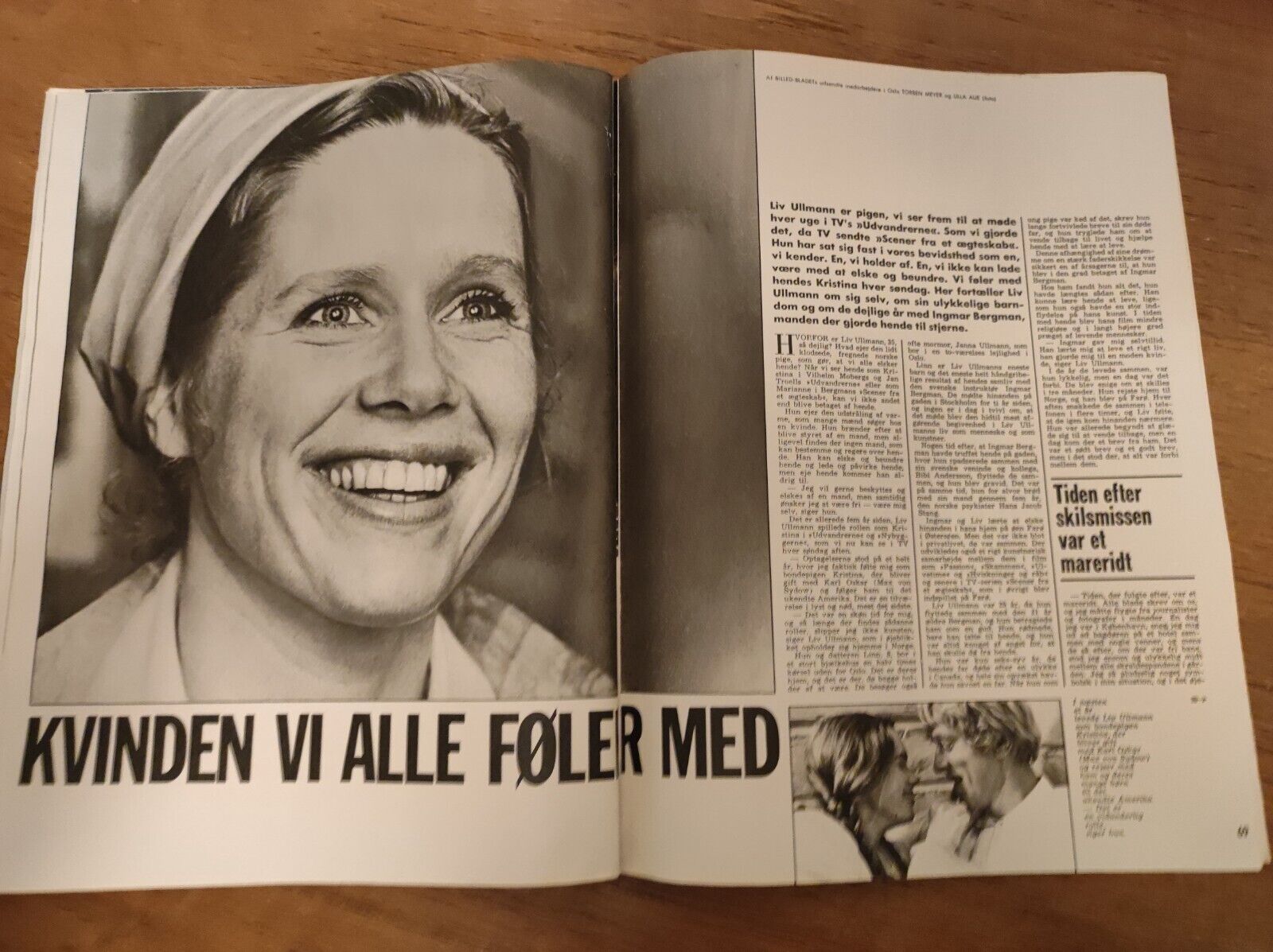 LIV ULLMANN Paul Newman JOANNE WOODWARD Ingmar Bergman 1974 Danish Magazine BB22