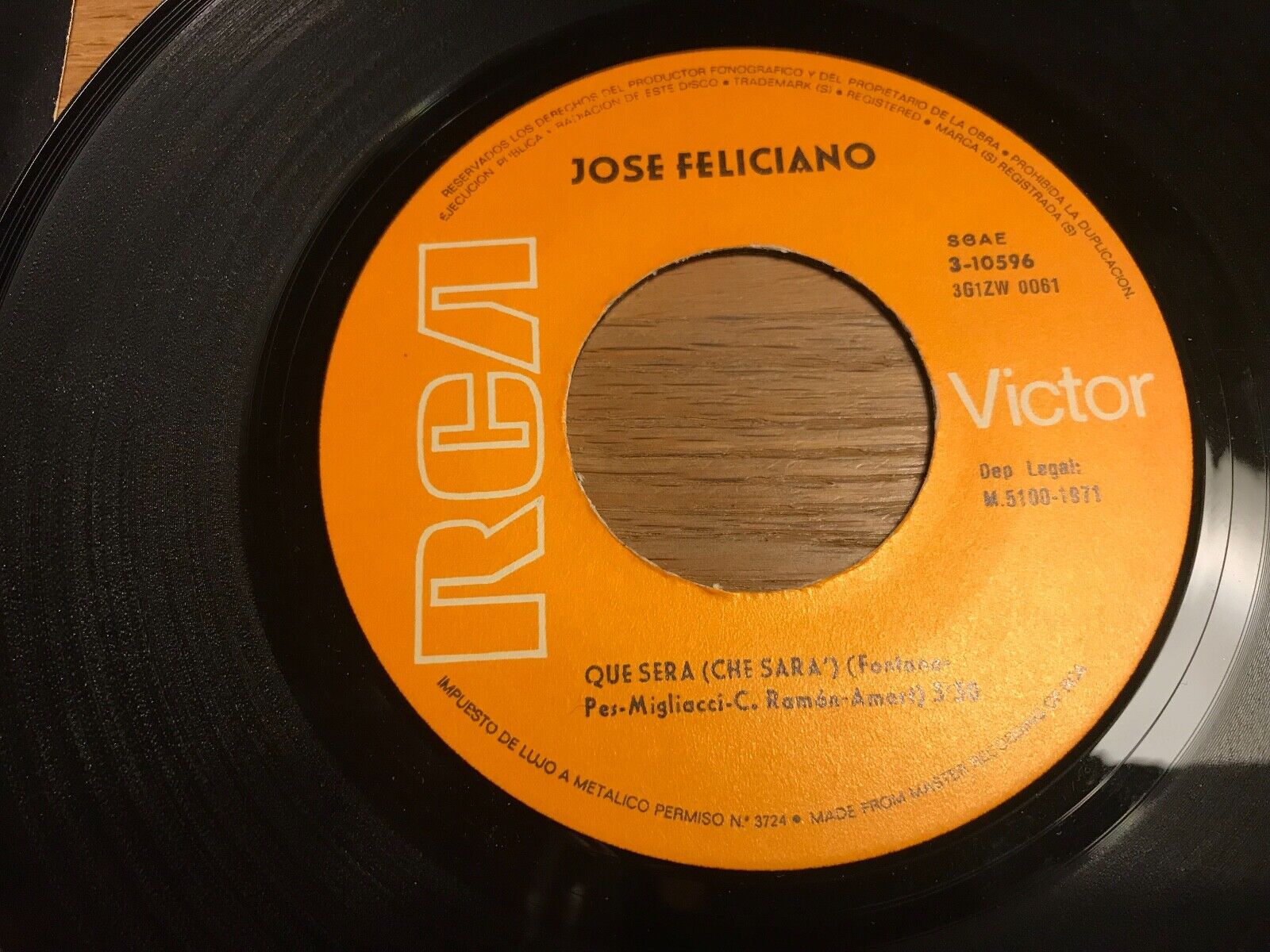 JOSE FELICIANO "QUE SERA" (CHE SARA) RCA VICTOR RECORDS SPANISH PRESSING RARE 7"