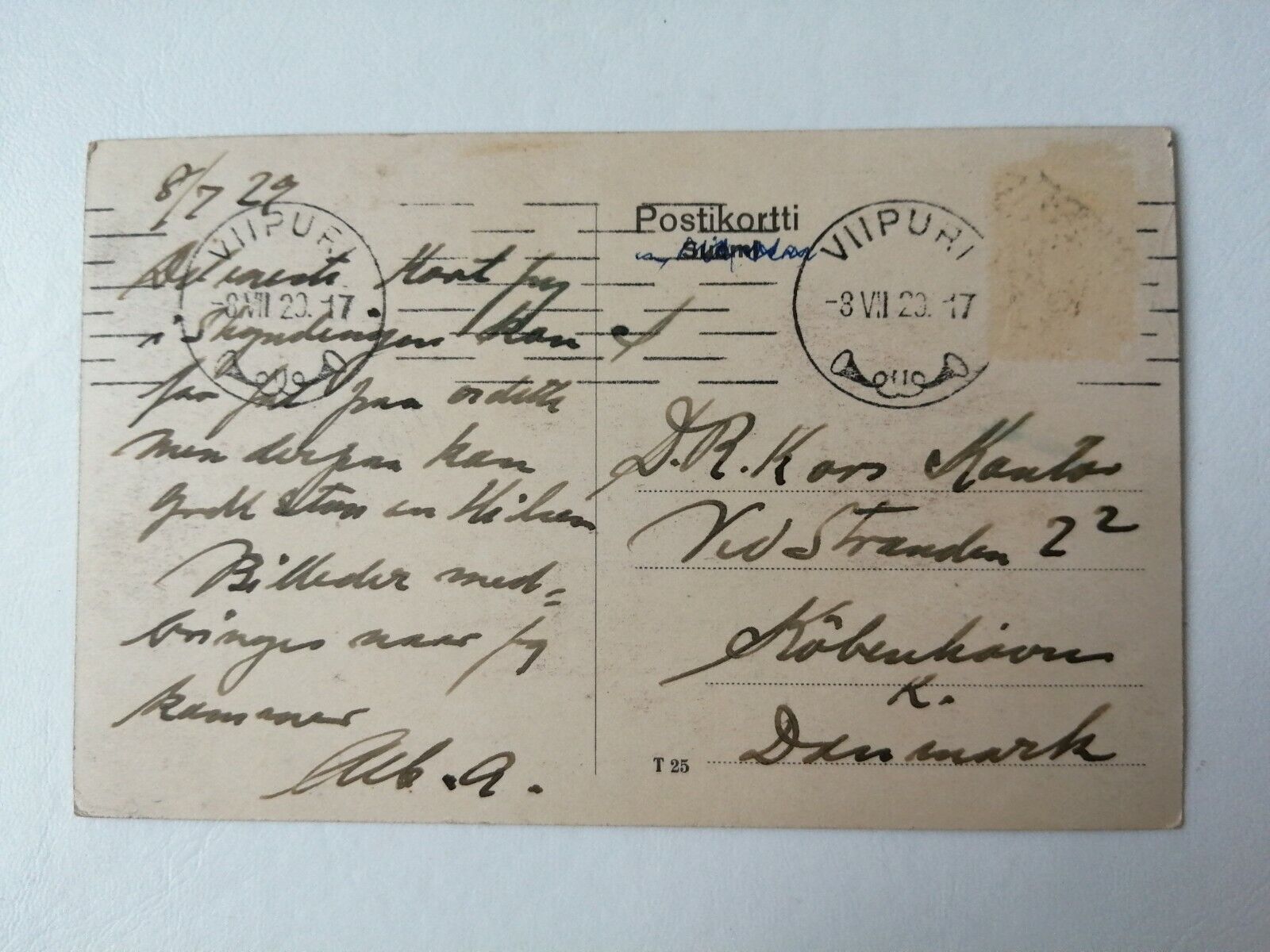 Antique Postcard FinlandPosted to Denmark in 1929 from Viipuri / Wiborg