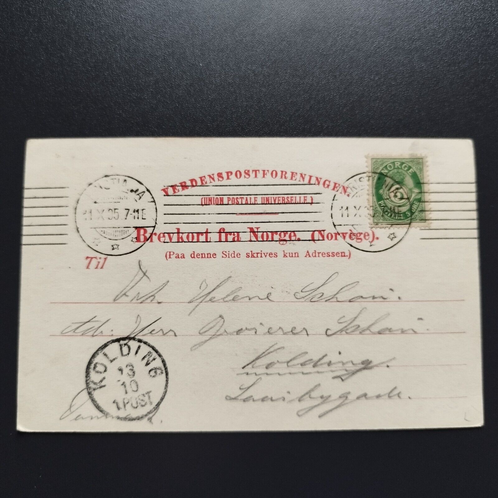 Norway Kristiania med Akershus Posted in 1905