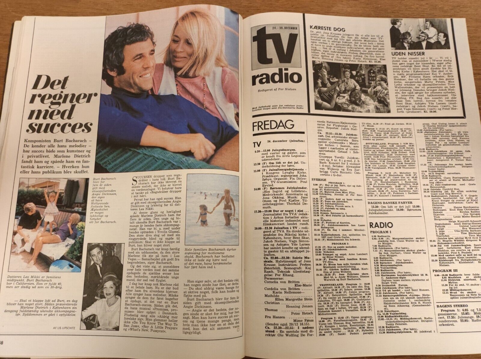 MALENE SCHWARTZ Twiggy BURT BACHARACH Barbra Streisand 1971 Danish Magazin BB125