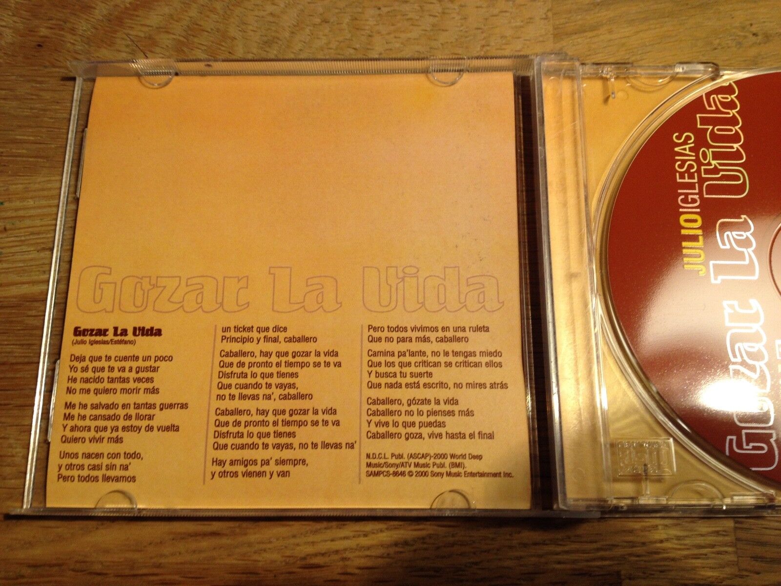 JULIO IGLESIAS "GOZAR LA VIDA" 2000 CD 1 TRACK PROMOTIONAL CD SINGLE COLUMBIA PR