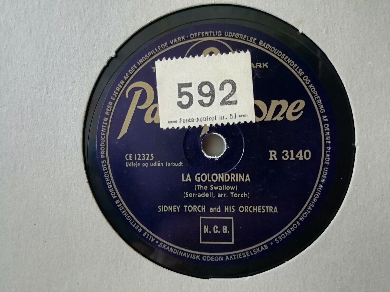 78 rpmSIDNEY TORCHSabre Dance/La GolondrinaParlophone Denmark R3140