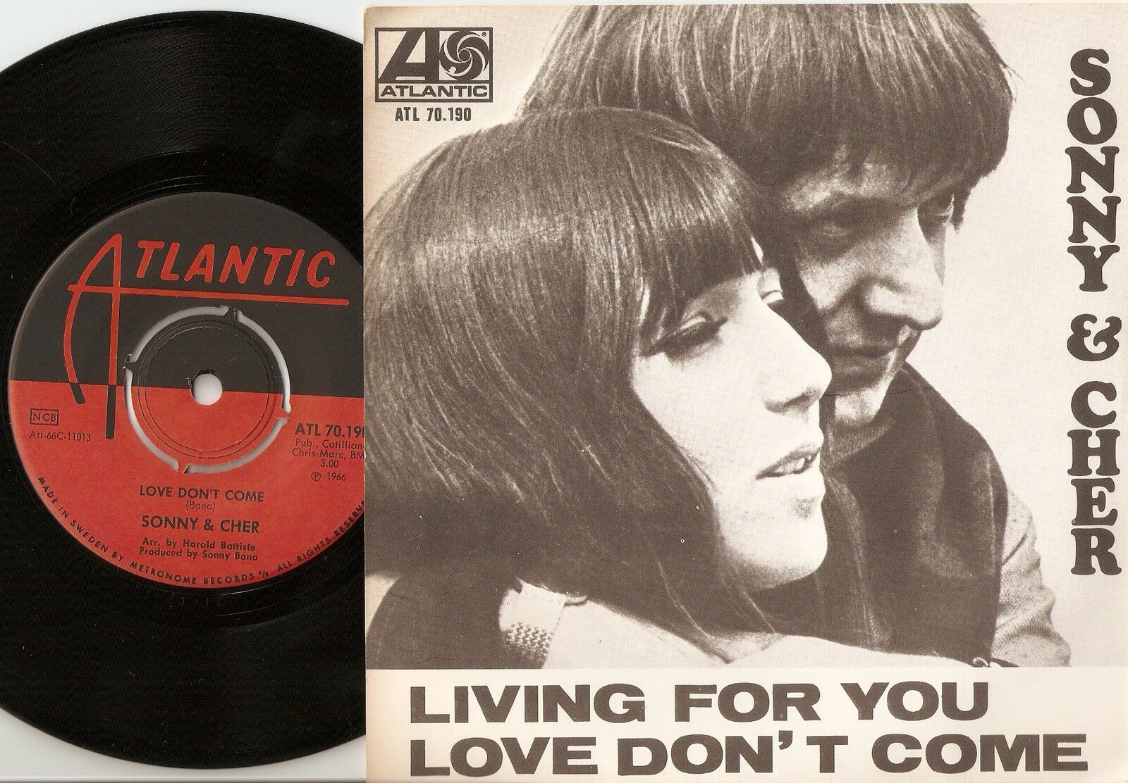 SONNY AND CHER LIVING FOR YOU  LOVE SWEDISH 45+PS 1966 MOD BEAT NORTHERN SOUL