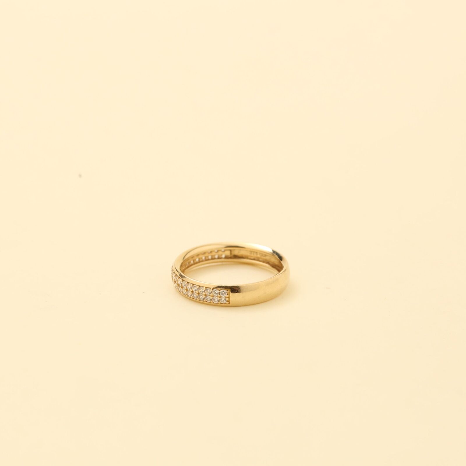 Ring with and glass in 9K Gold size 6¾ | Real Genuine Gold