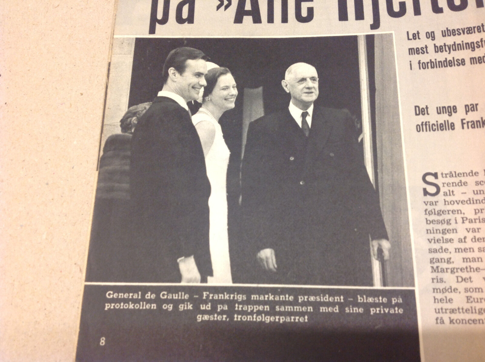 CHARLES DE GAULLE DANISH FUTURE QUEEN MARGRETHE II HENRI ON Danish Magazine 1967