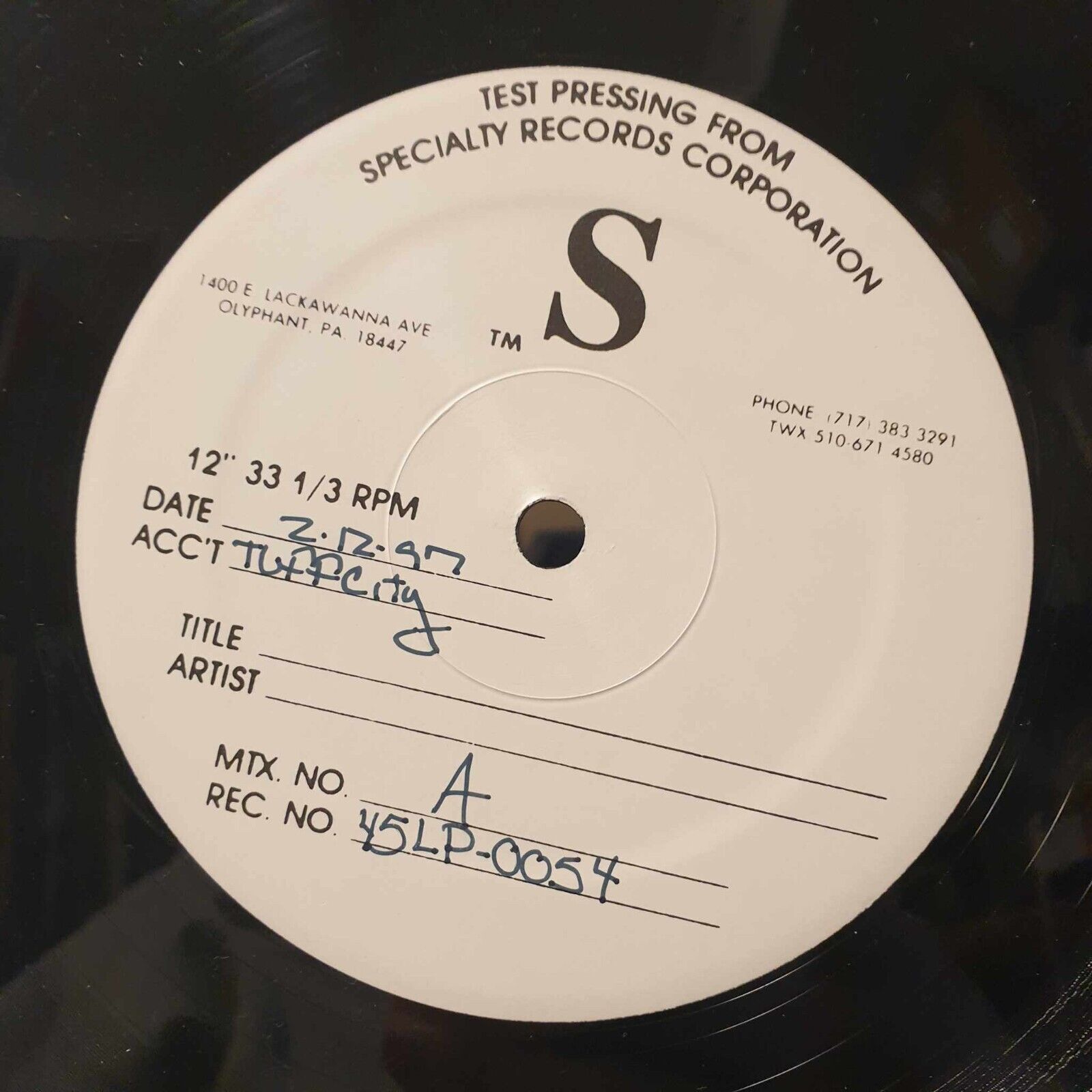 45 King Lost Breakbeats White Album Test Press 1997