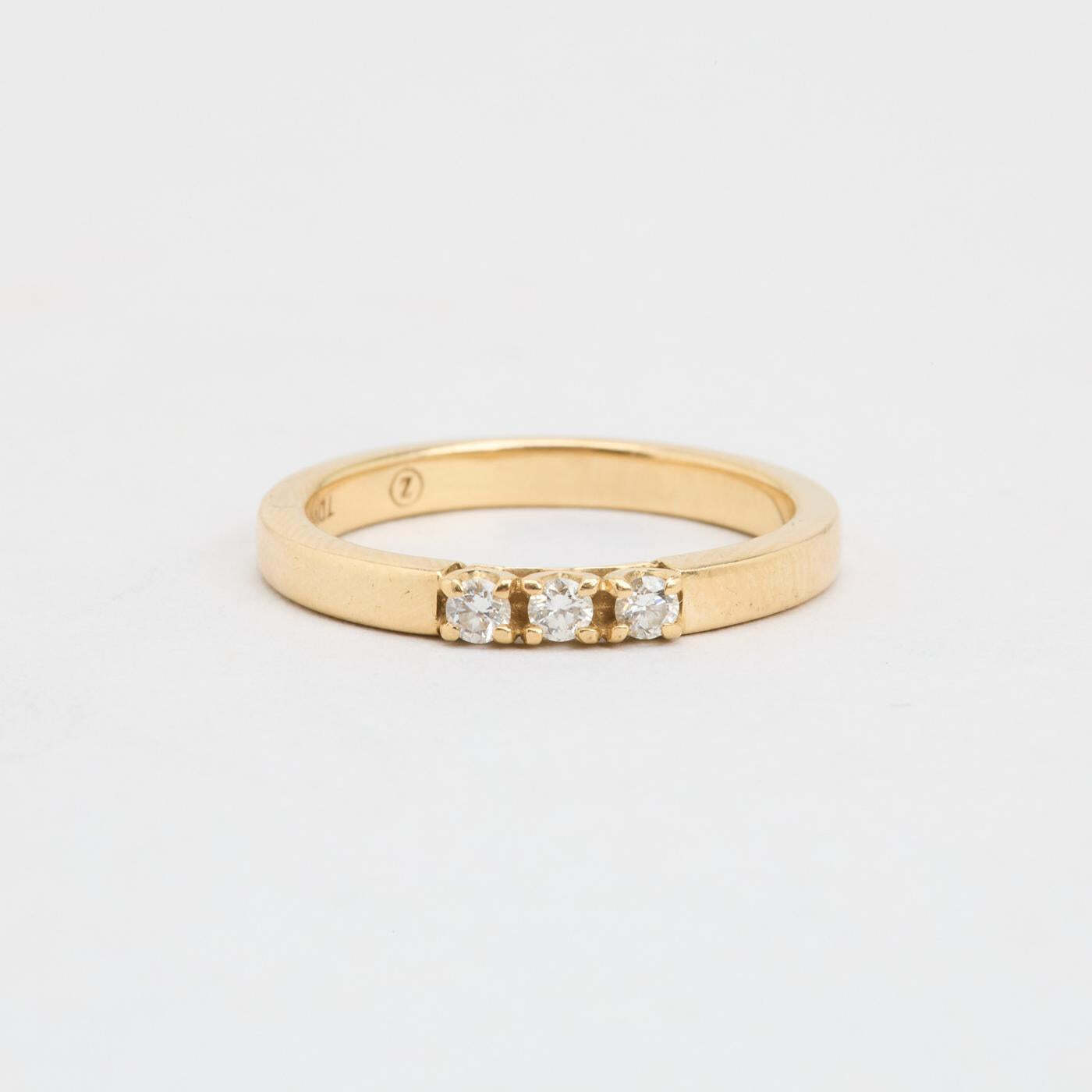 Ring with diamond (012 ct) in 14K Gold size 5¾ - 6 | Solid Gold