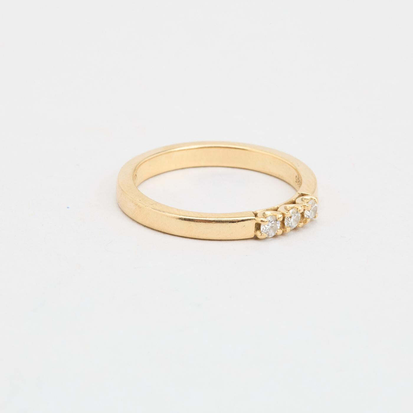 Ring with diamond (012 ct) in 14K Gold size 5¾ - 6 | Solid Gold