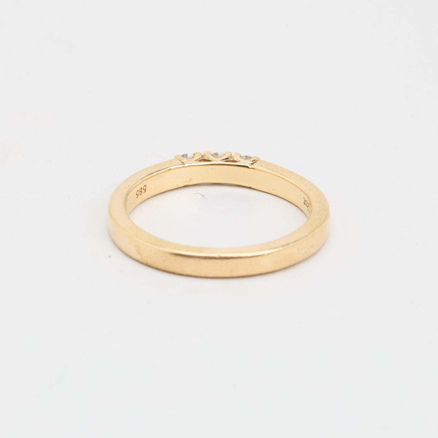 Ring with diamond (012 ct) in 14K Gold size 5¾ - 6 | Solid Gold