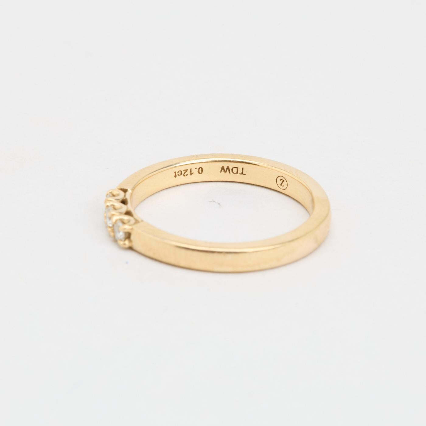 Ring with diamond (012 ct) in 14K Gold size 5¾ - 6 | Solid Gold