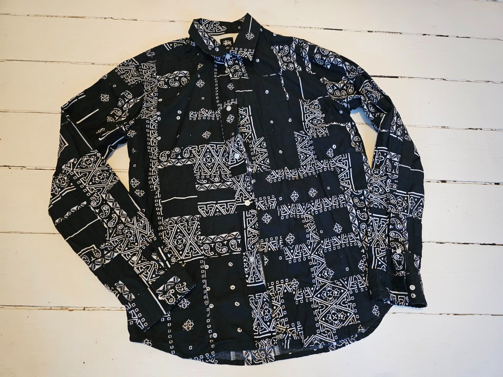 Stussy board shirt bandana paisley large 90s retro streetwear vintage original