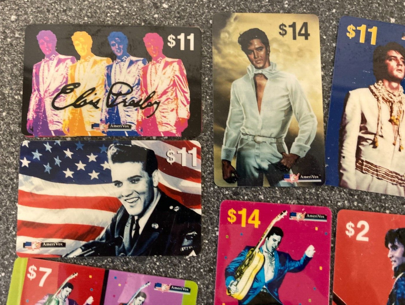 13x Vintage 1993 Elvis Presley AmeriVox Phone Card Collection - Touch Tone