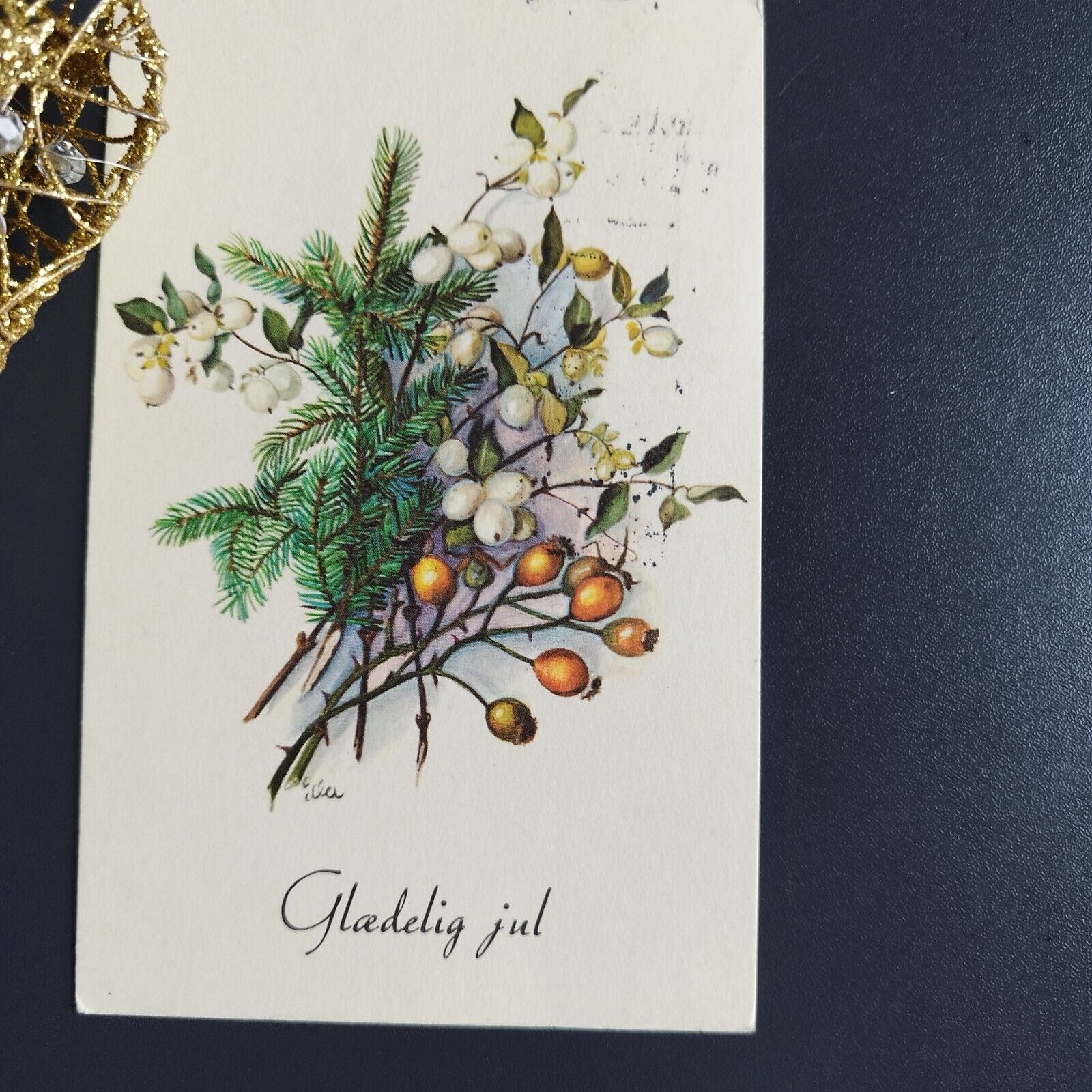 Vintage and collectible Danish Christmas card Posted  1965 ( no X82 )