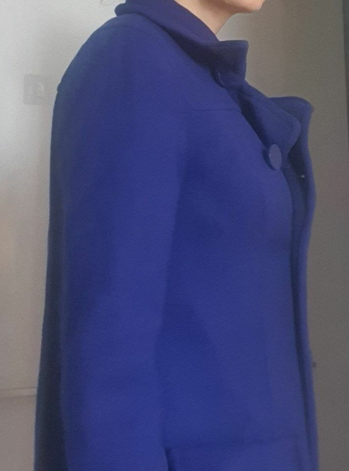 John Lewis royal blue wool buttons coat