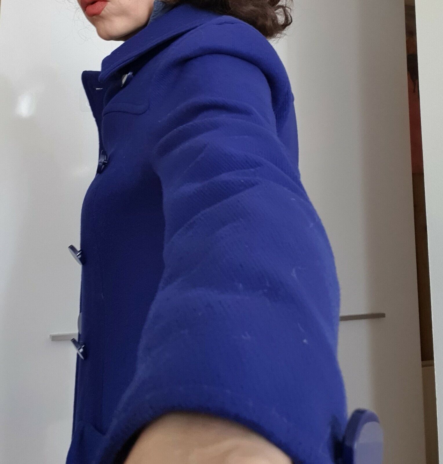 John Lewis royal blue wool buttons coat