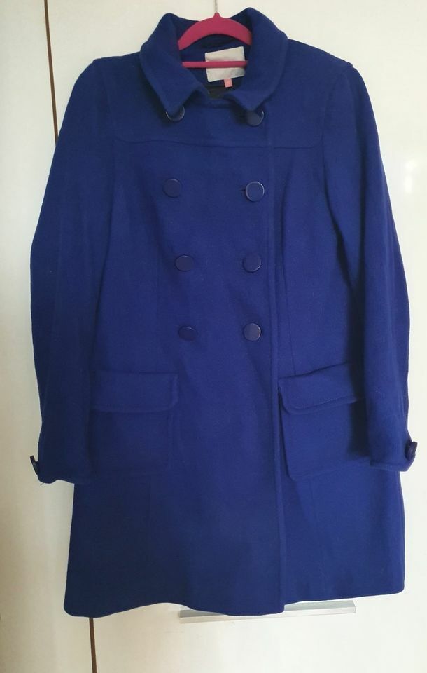 John Lewis royal blue wool buttons coat