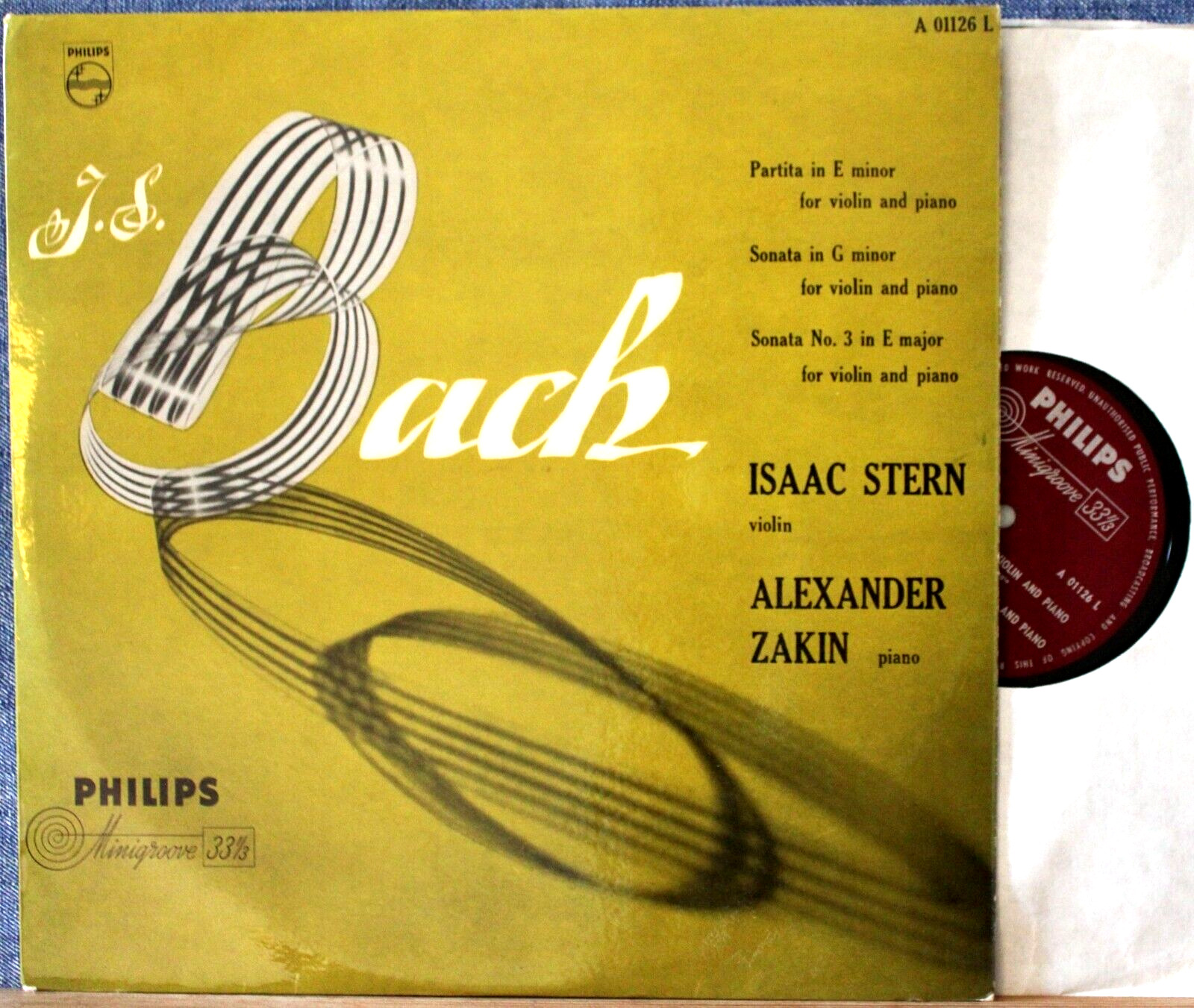 Stern; Zakin Bach (Violin sonatas) Philips A 01126 L NM