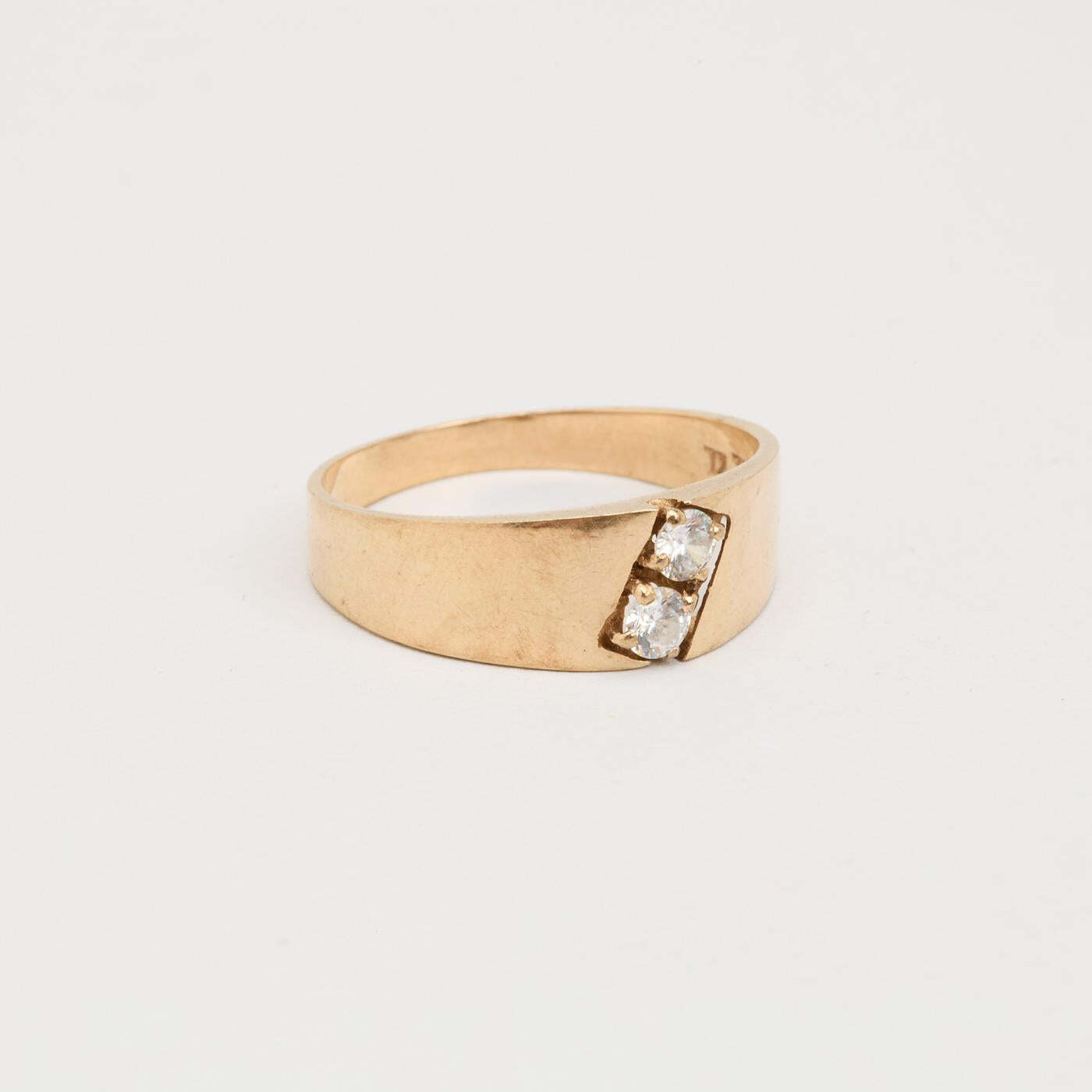 Ring with and zircon in 8K Gold size 7¾ | Solid Gold | Minimalistic