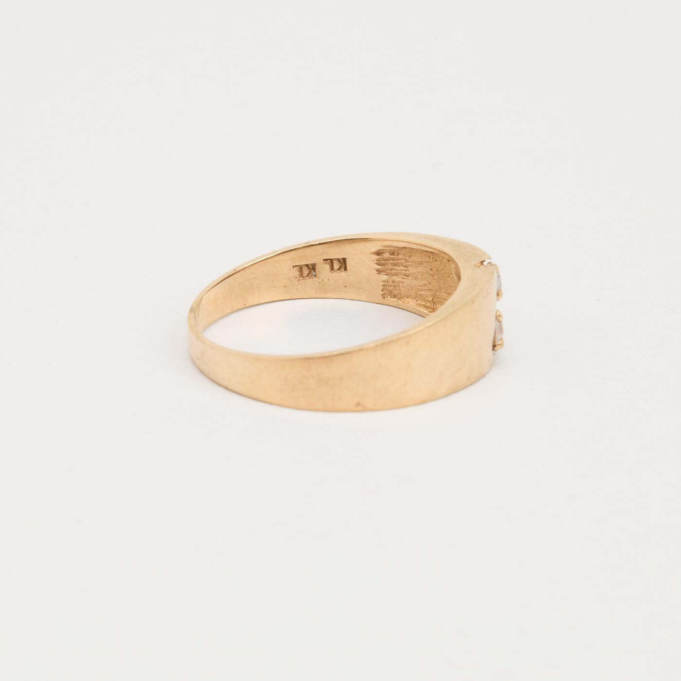 Ring with and zircon in 8K Gold size 7¾ | Solid Gold | Minimalistic