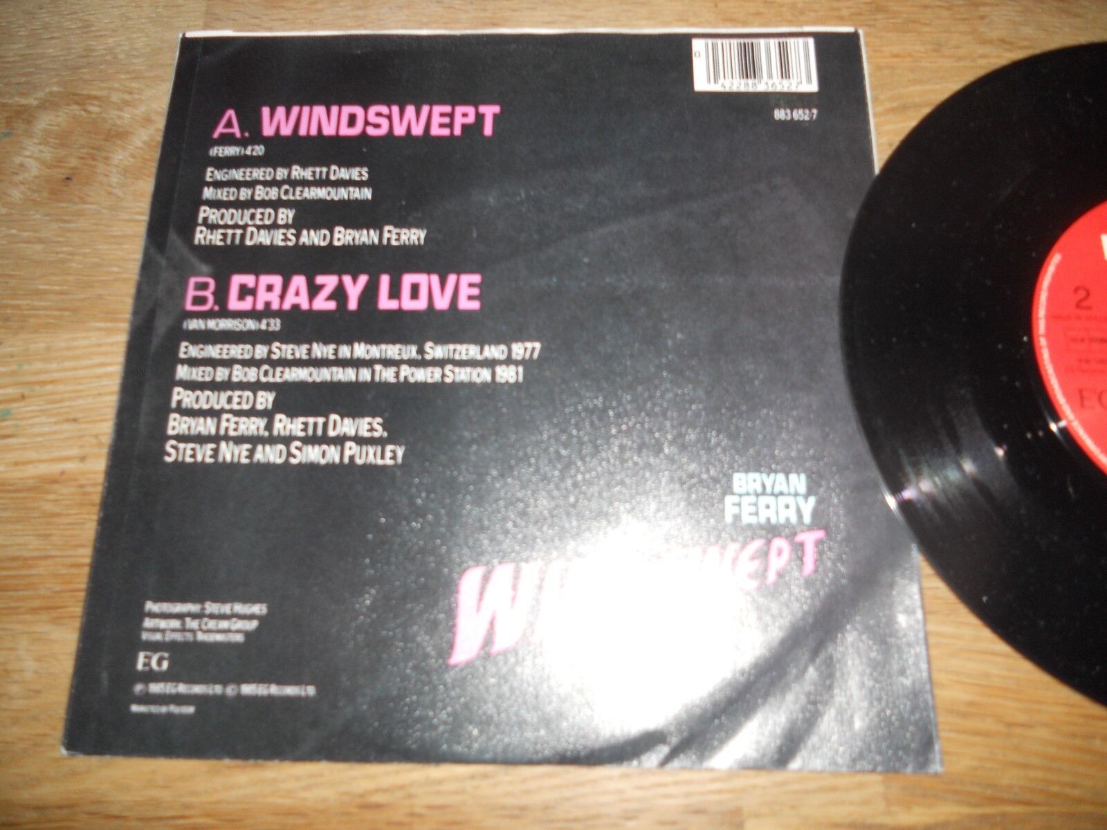 BRYAN FERRY WINDSWEPT/CRAZY LOVE 1985 EG POLYDOR RECORDS RARE DUTCH VINYL SINGLE