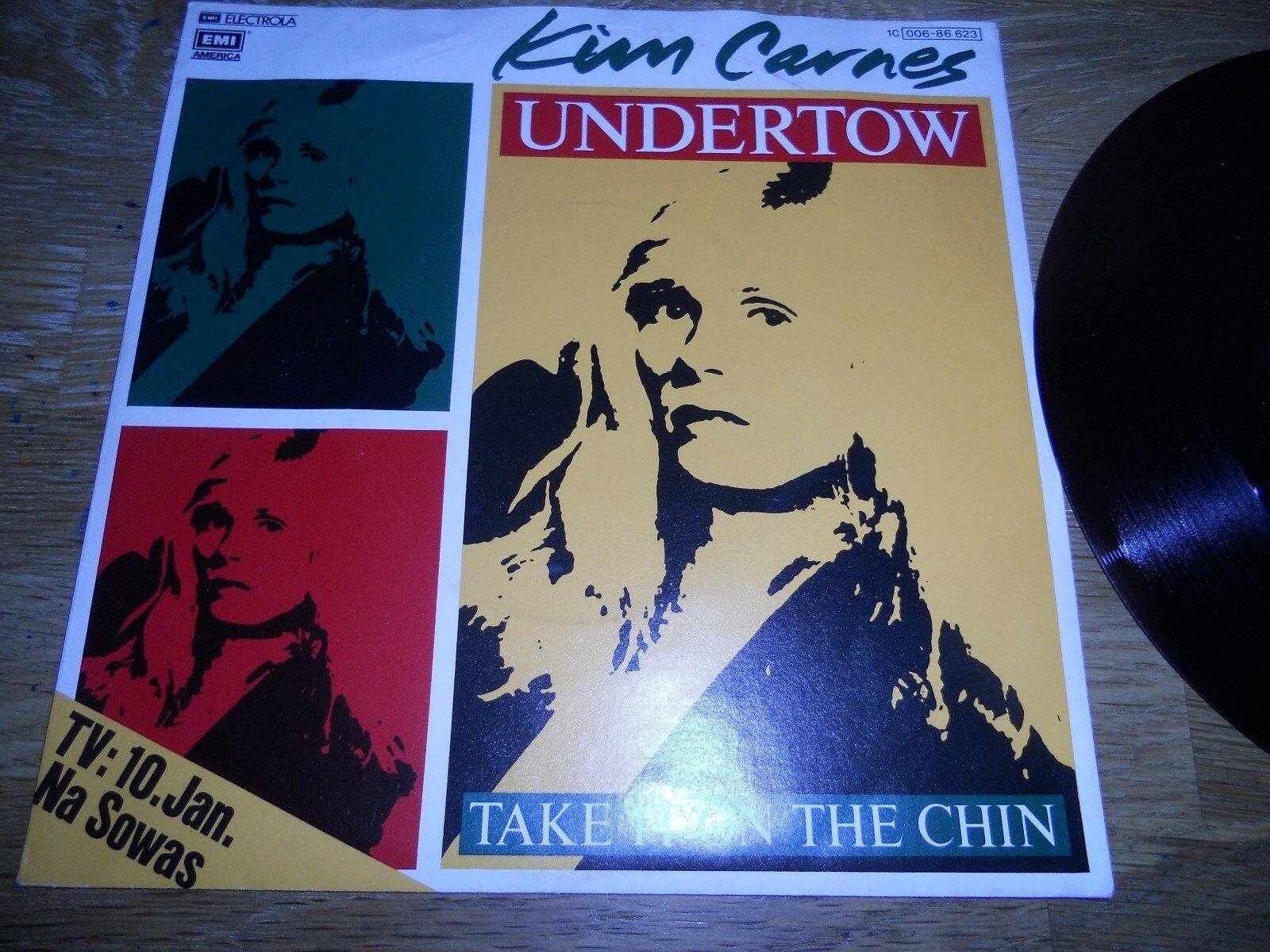 KIM CARNES "UNDERTOW / TAKE IT ON THE CHIN" 1982 WEST GERMAN PRESSED SINGLE EMI*