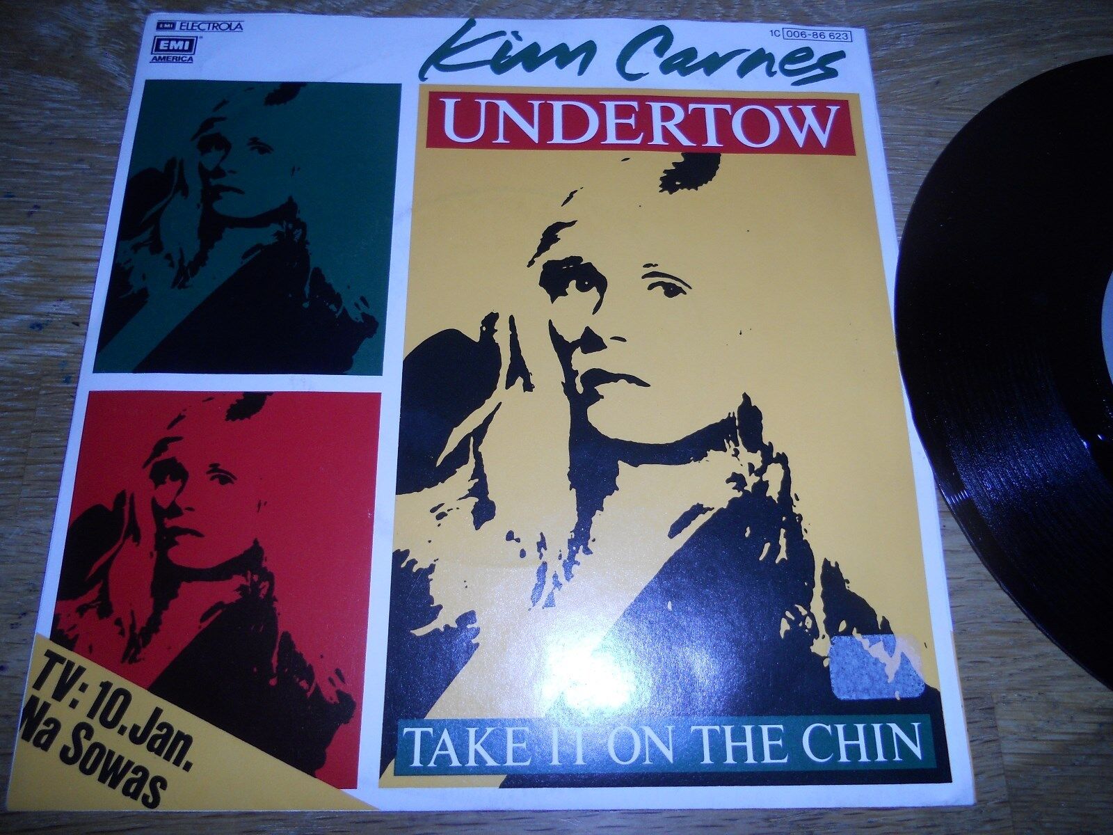 KIM CARNES "UNDERTOW / TAKE IT ON THE CHIN" 1982 WEST GERMAN PRESSED SINGLE EMI*