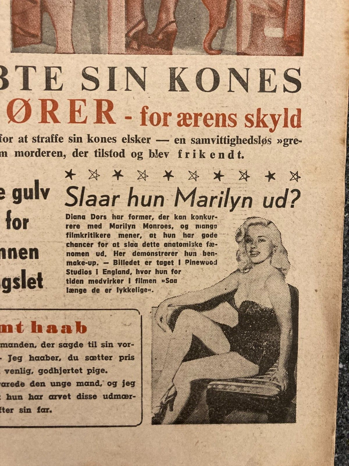 Diana Dors Karin Hornl Les Belles Bacchantes Danish Magazine 1955 "Verden Rundt"