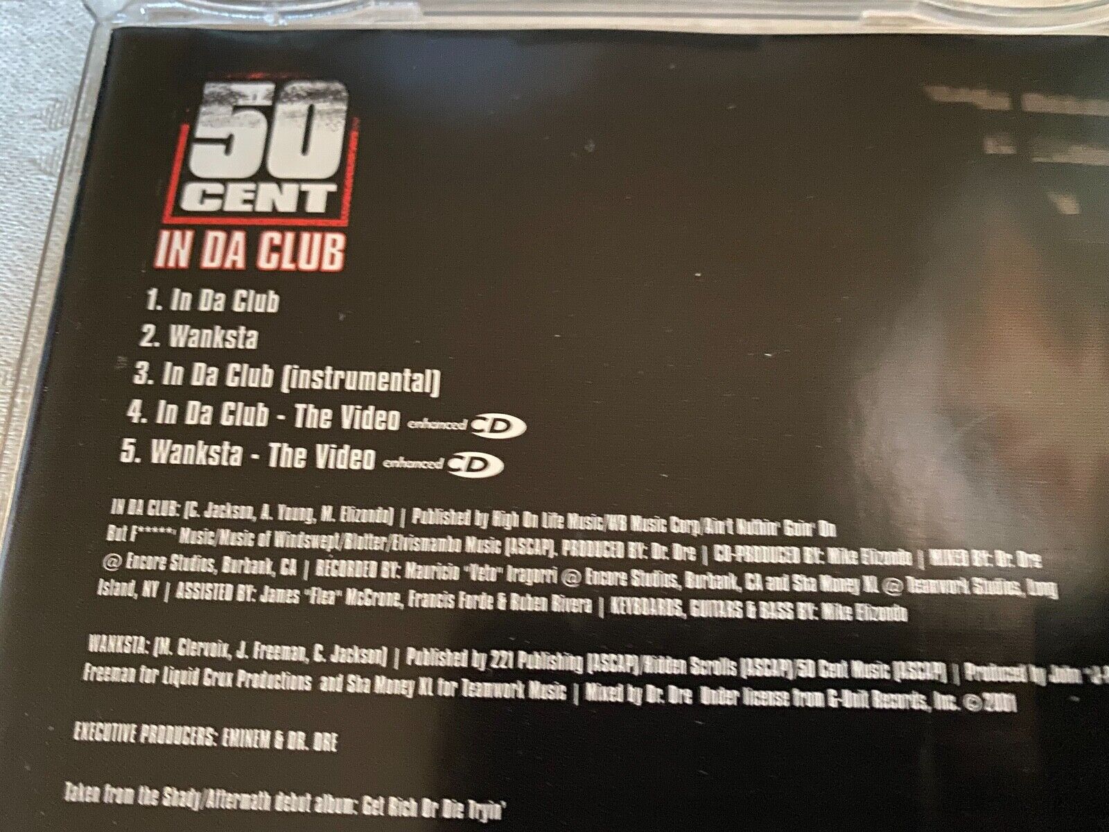 50 CENT "IN DA CLUB" 3 AUDIO  2 VIDEO TRACK 2003 CD SINGLE SHADY RECORDS ENHANC