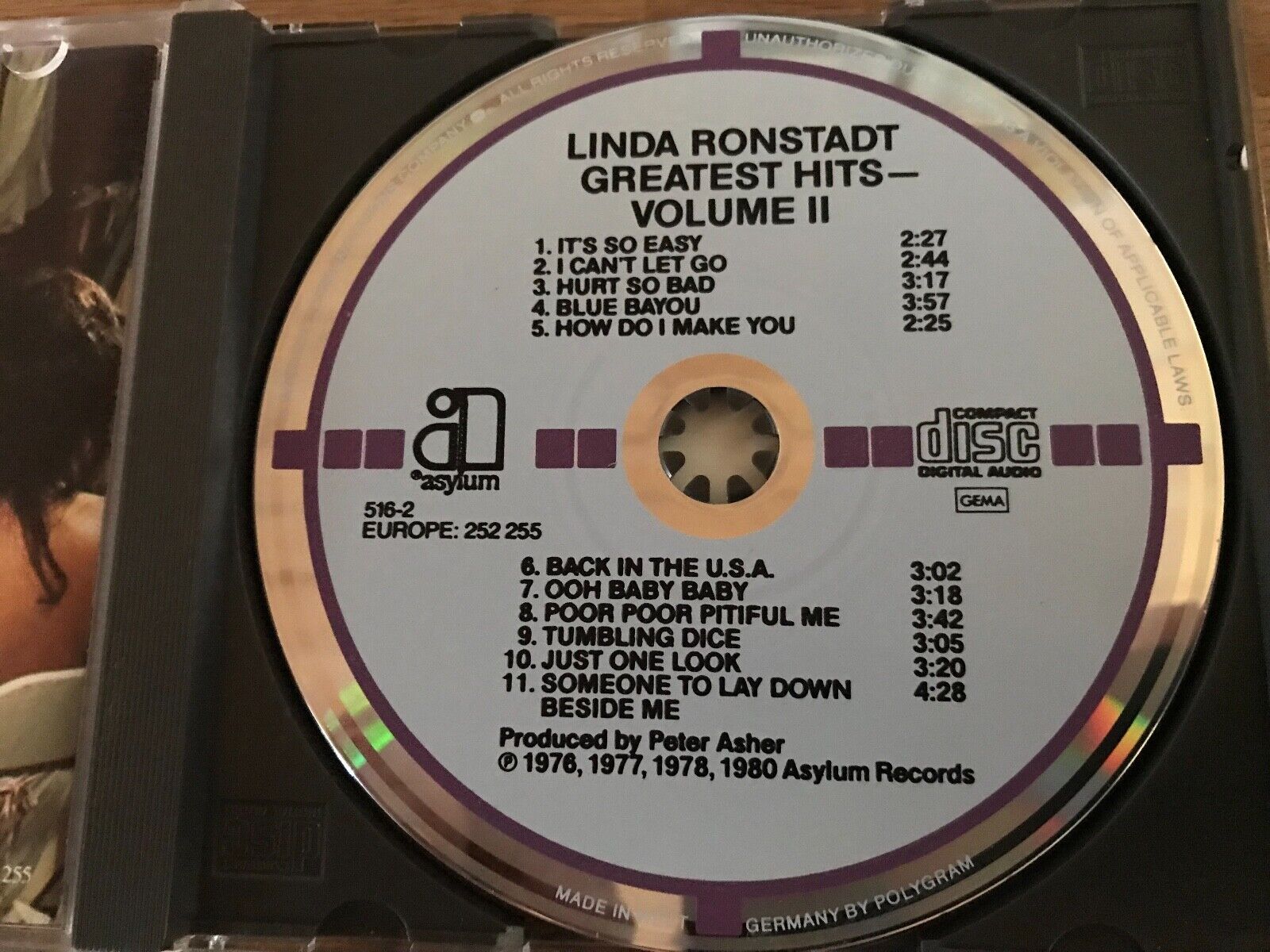 LINDA RONSTADT GREATEST HITS VOLUME II 1980 CD 11 TRACKS ASYLUM RECORDS 1 PRESS