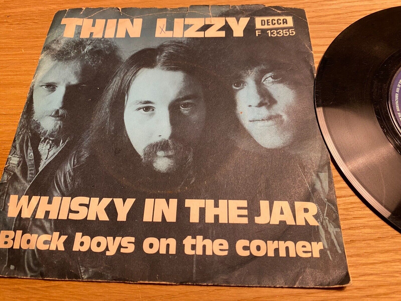 THIN LIZZY PHIL LYNOTT "WHISKY IN THE JAR / BLACK BOYS ON THE CORNER" 1972 DECCA