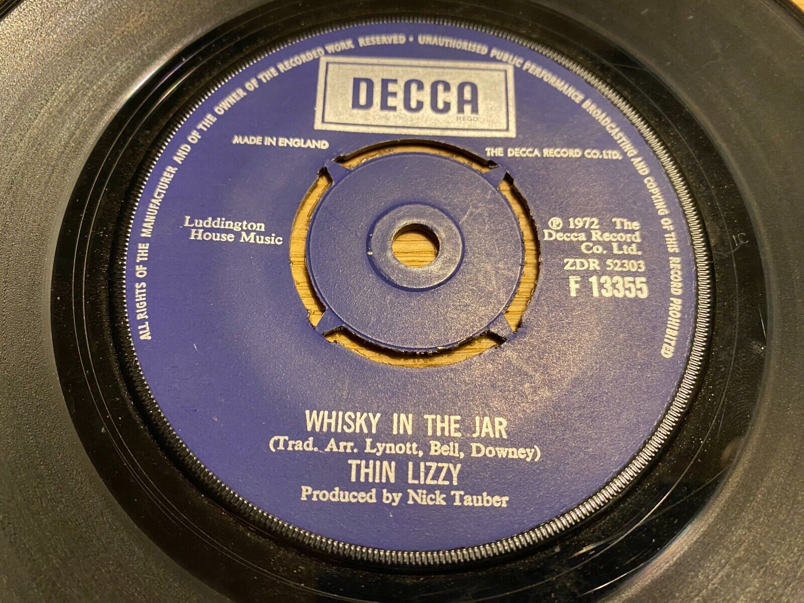 THIN LIZZY PHIL LYNOTT "WHISKY IN THE JAR / BLACK BOYS ON THE CORNER" 1972 DECCA