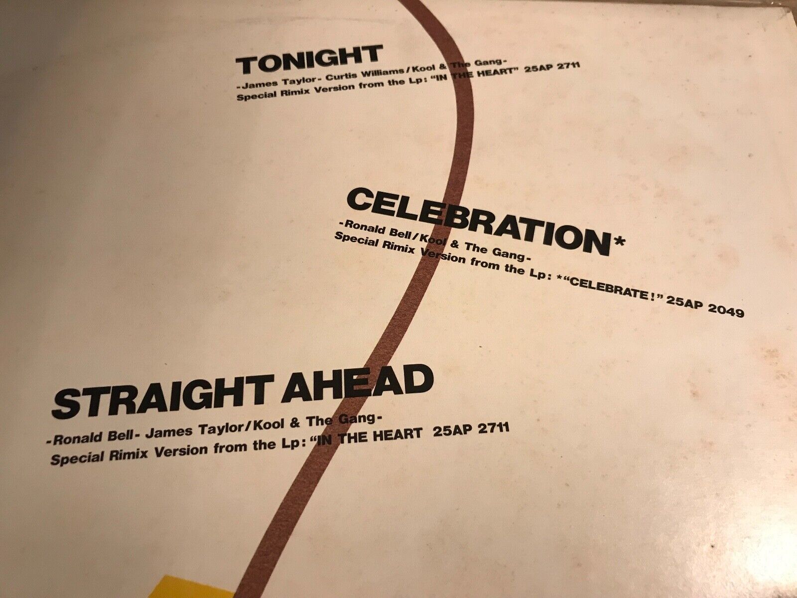 KOOL  THE GANG "TONIGHT/CELEBRATION/STRAIGHT AHEAD" DE-LITE RECORDS 1984 JAPAN*