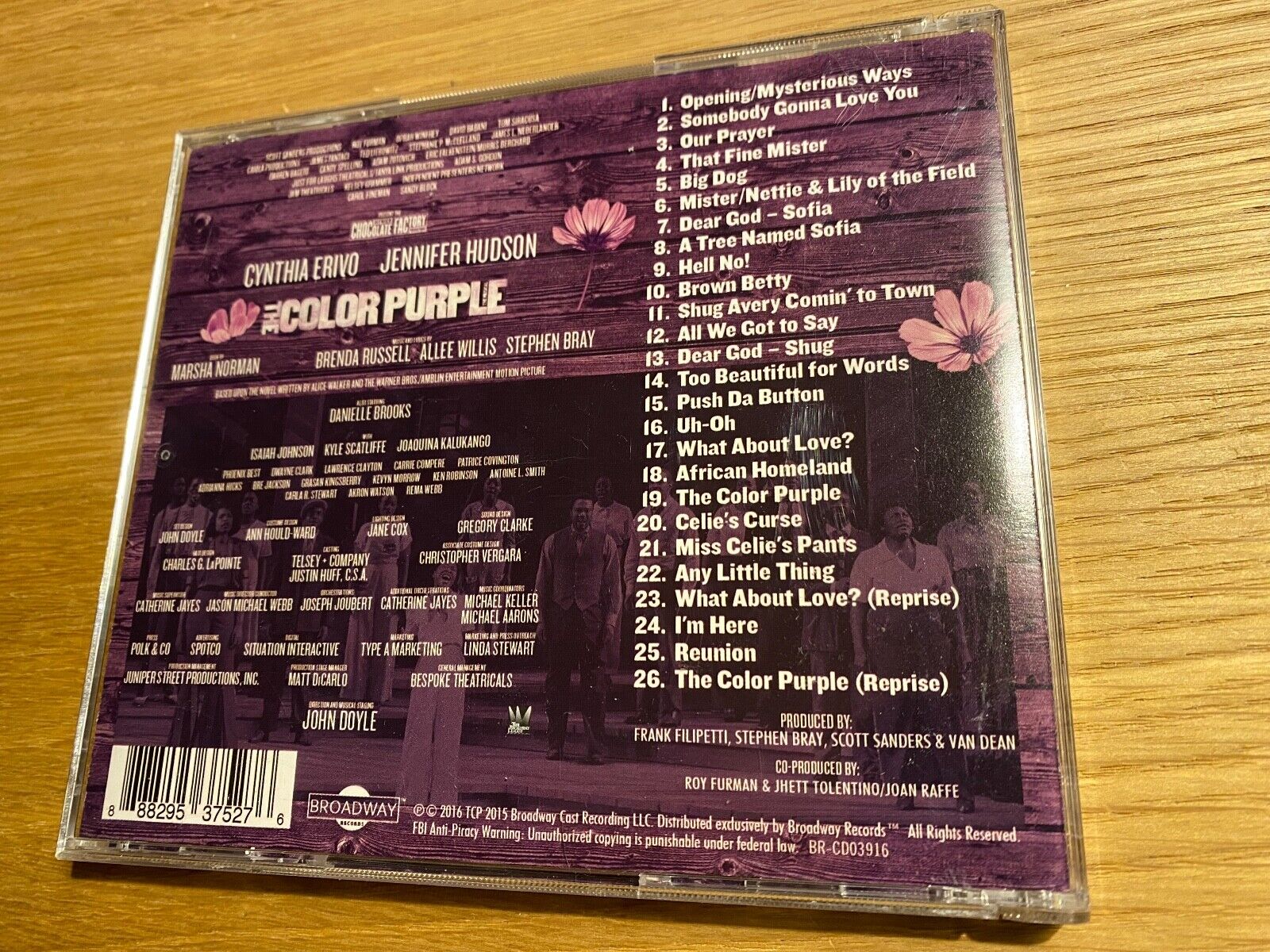 "THE COLOR PURPLE" BROADWAY CAST RECORDING 2016 CD ALBUM 26 TRACKS RECORDS USA