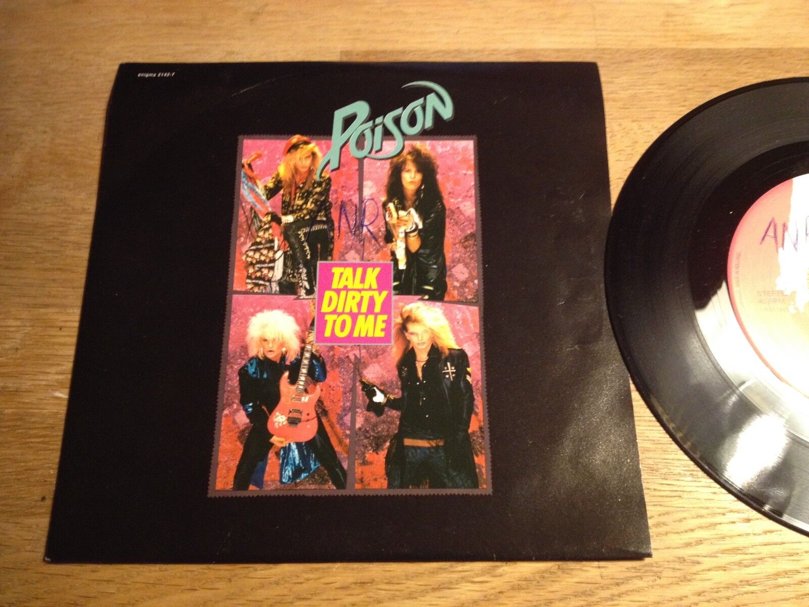 POISON "TALK DIRTY TO ME/LOOK WHAT THE CAT DRAGGED IN" ENIGMA RECORDS 1987 DUTCH