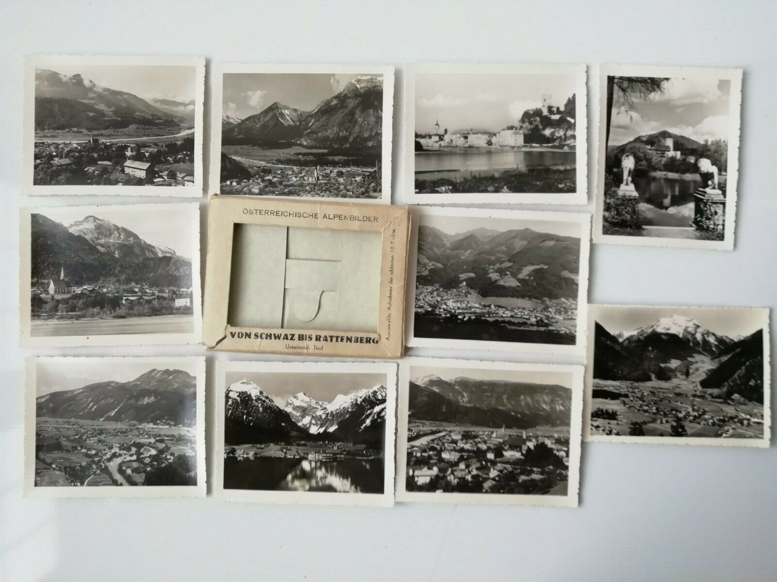 Vintage folder w10 small photos of Austriafrom Schwaz to Rattenberg 1930's