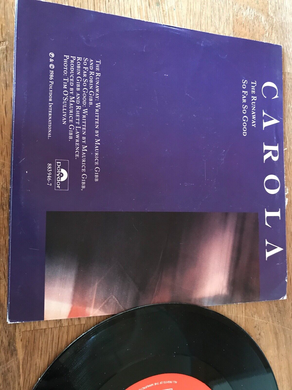 CAROLA "THE RUNAWAY" 1986 7 VINYL SINGLE BIEM / NCB SWEDISH PRESSING POLYDOR RAR