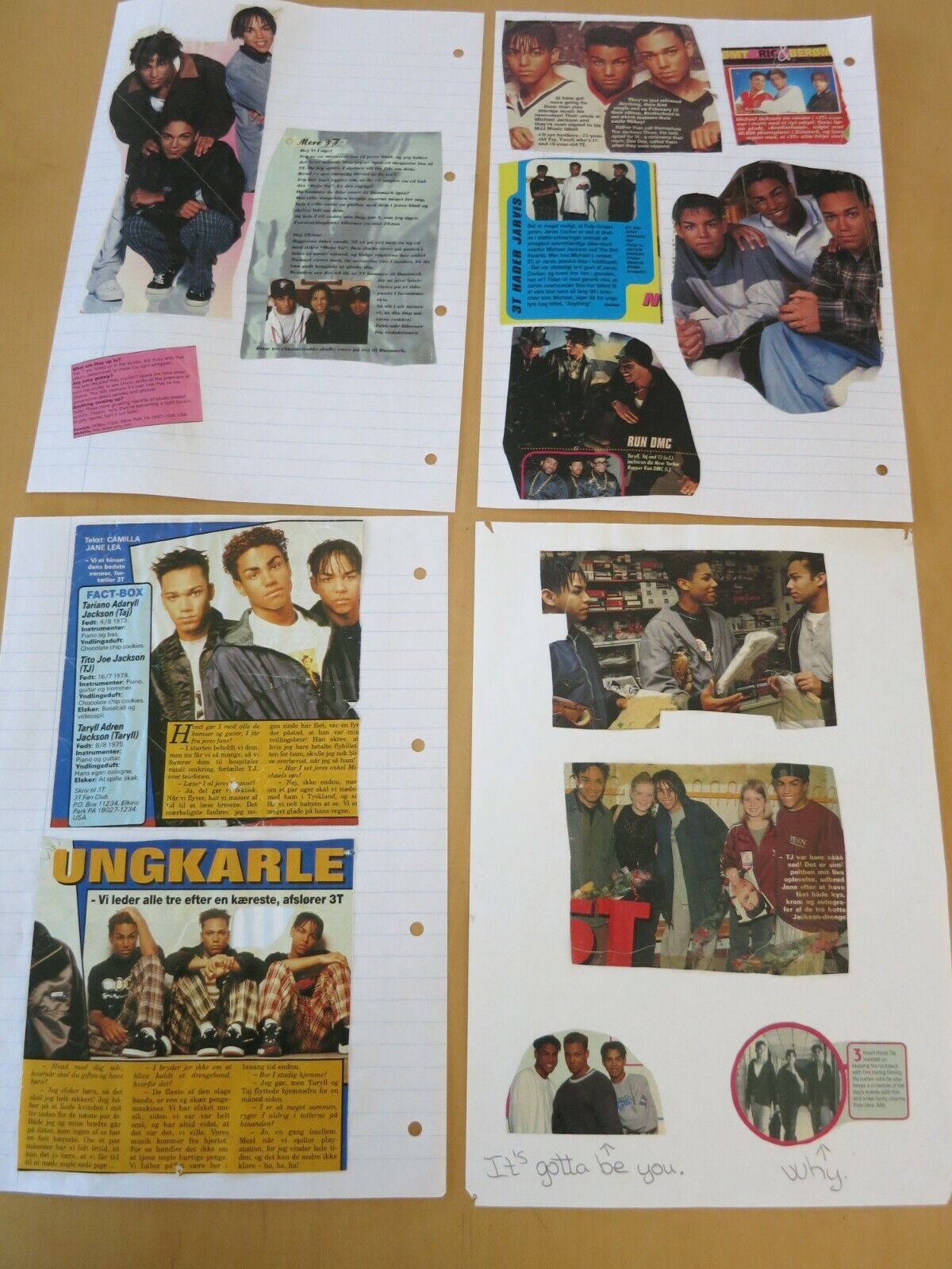 3T - Taj Taryll TJ Jackson Great Clippings Pictures Articles HUGE collection G92