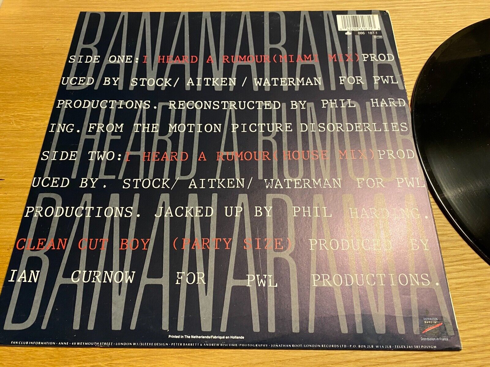 BANANARAMA "I HEARD A RUMOUR" MIAMI MIX 1987 LONDON RECORDS 12" MAXI NETHERLANDS