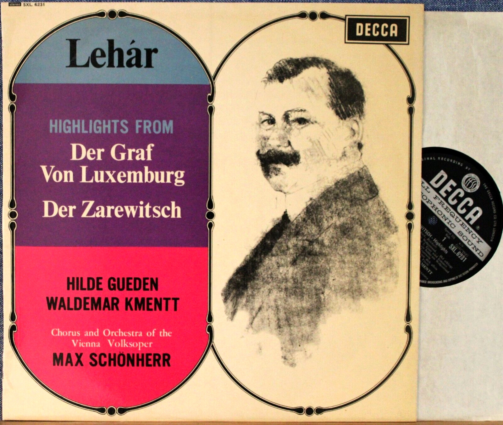 Gueden; Kmentt Lehar (Graf von Luxemburg; Zarewitsch) Decca SXL 6231 wb NM