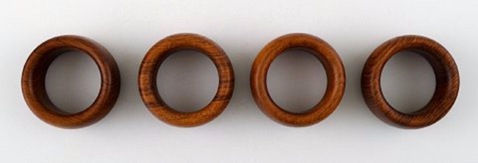 Kay Bojesen 4 napkin rings in teak Danish design 50 s