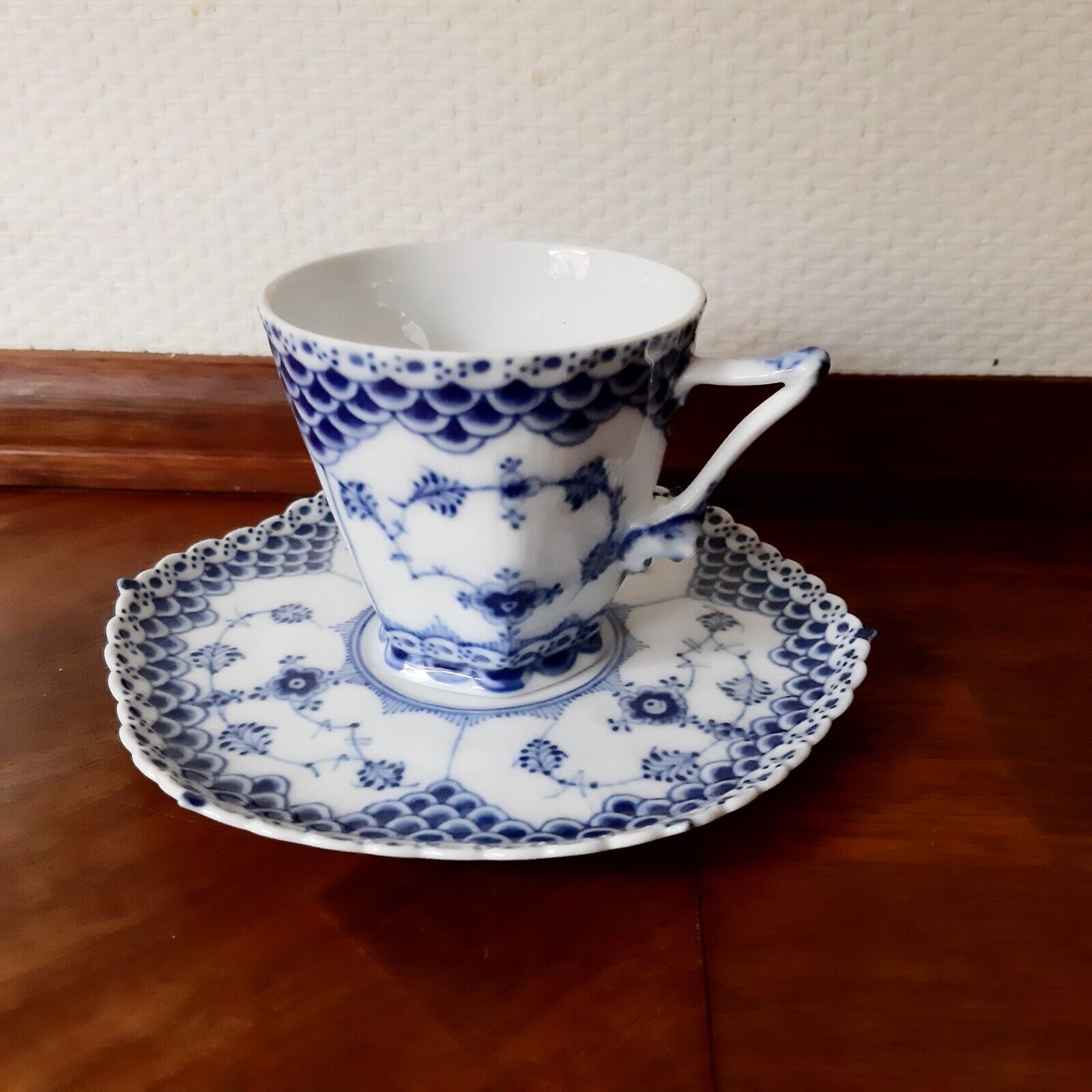 Old Coffee set BLUE FLUTED FULL LACE # 1-1036 Royal Copenhagen 1928 - 1936