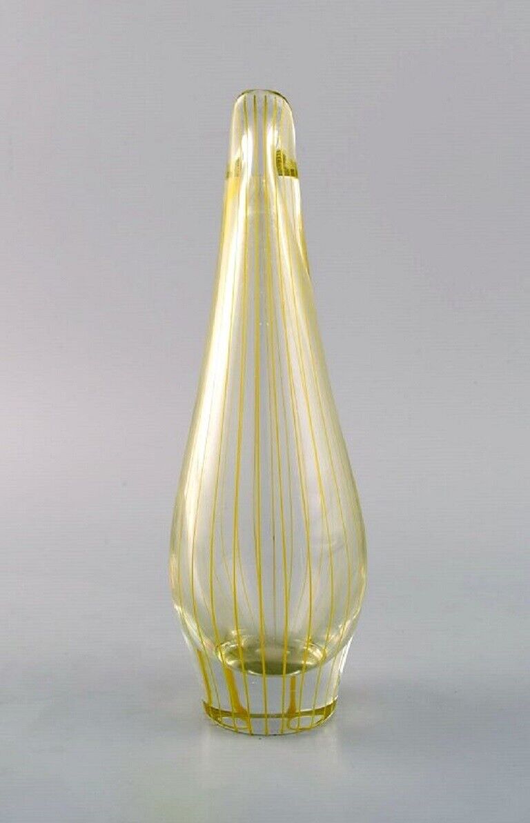 Bengt Orup (1916-1996) for Johansfors Vase in clear mouth-blown art glass