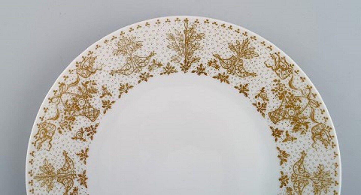 Bjørn Wiinblad for Rosenthal 10 plates in porcelain with gold decoration 1980s