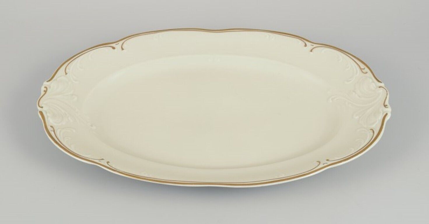 KPM Poland Two large oval porcelain serving platters 1930s/40s