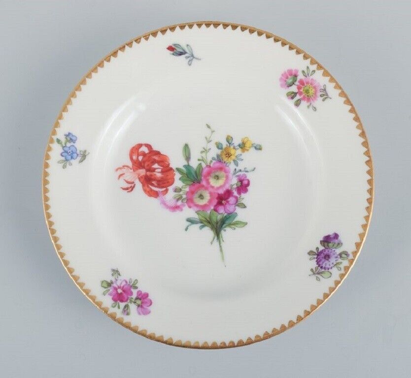 BG Bing  Grondahl Saxon flower 12 cake plates decorated with flowers